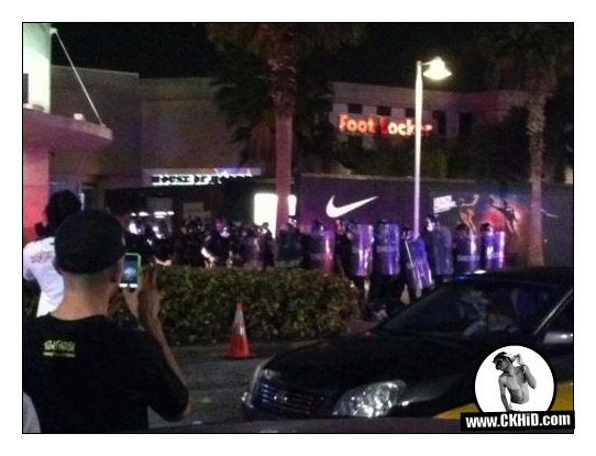 Galaxy Foamposites Camp Out where Police Show up in Riot Gear
